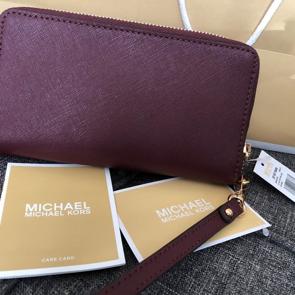 Michael Kors Bags Michael Kors Jet Set Wristlet Wallet In Merlot